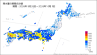 降水量の期間合計値の分布図