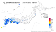 12時間降水量（現在の値）の分布図