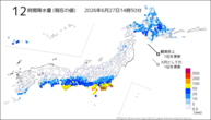 12時間降水量（現在の値）の分布図