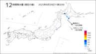 12時間降水量（現在の値）の分布図