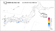 12時間降水量（現在の値）の分布図