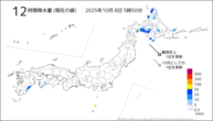 12時間降水量（現在の値）の分布図