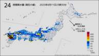 24時間降水量（現在の値）の分布図