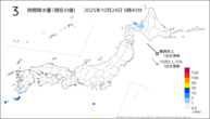 3時間降水量（現在の値）の分布図