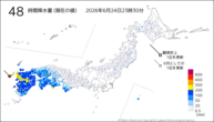 48時間降水量(現在の値)の分布図