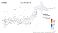 今日の日降水量の分布図