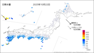 昨日の日降水量の分布図