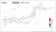 10日の日降水量の分布図
