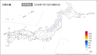 今日の日降水量の分布図