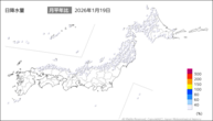 19日の日降水量の分布図