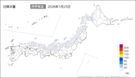 昨日の日降水量の分布図