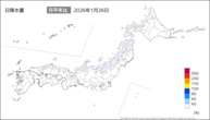 今日の日降水量の分布図