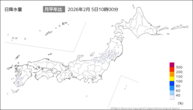 今日の日降水量の分布図