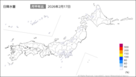 17日の日降水量の分布図