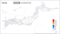 18日の日降水量の分布図
