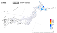一昨日の日降水量の分布図
