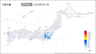 昨日の日降水量の分布図
