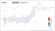 一昨日の日降水量の分布図