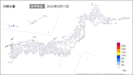 今日の日降水量の分布図