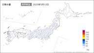 今日の日降水量の分布図