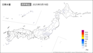一昨日の日降水量の分布図