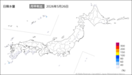 26日の日降水量の分布図
