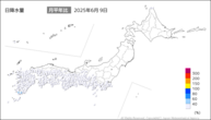 昨日の日降水量の分布図