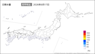 17日の日降水量の分布図