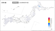 19日の日降水量の分布図