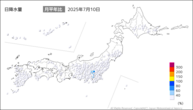一昨日の日降水量の分布図