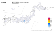 昨日の日降水量の分布図