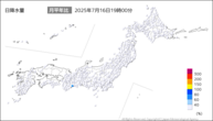 今日の日降水量の分布図