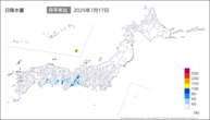 一昨日の日降水量の分布図