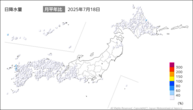 昨日の日降水量の分布図
