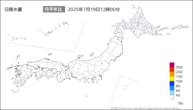 今日の日降水量の分布図