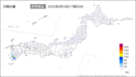 今日の日降水量の分布図