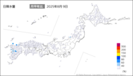 一昨日の日降水量の分布図