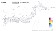 24日の日降水量の分布図