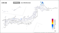 一昨日の日降水量の分布図