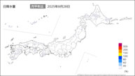 今日の日降水量の分布図
