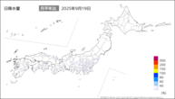 今日の日降水量の分布図