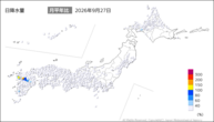 27日の日降水量の分布図