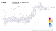 28日の日降水量の分布図