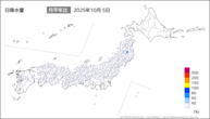 昨日の日降水量の分布図