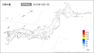 昨日の日降水量の分布図