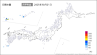 一昨日の日降水量の分布図