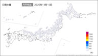 10日の日降水量の分布図