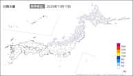 今日の日降水量の分布図