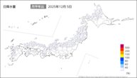 昨日の日降水量の分布図