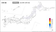 10日の日降水量の分布図